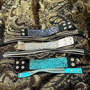 6 pcs paparazzi bling jewelry bracelets choker necklace wrap bracelet sequin